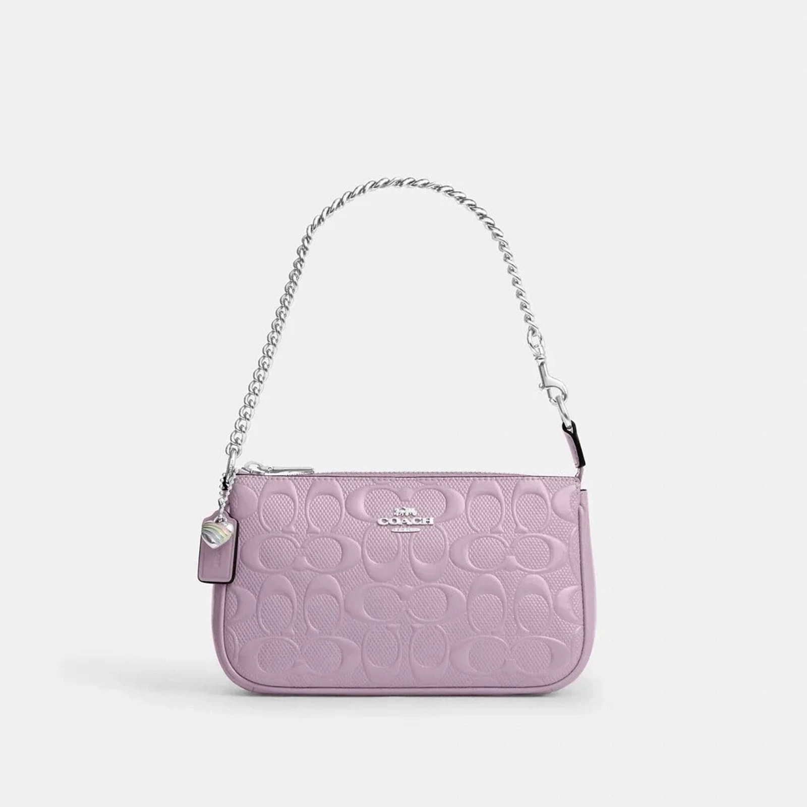 B1-10 Coach Nolita 19 #Ccz27 Light Violet Signature Patent Leather W/Heart